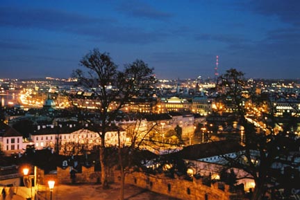 Prague at night